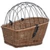 vidaXL Bike Rear Basket with Cover Natural Willow Bicycle Storage Capacity