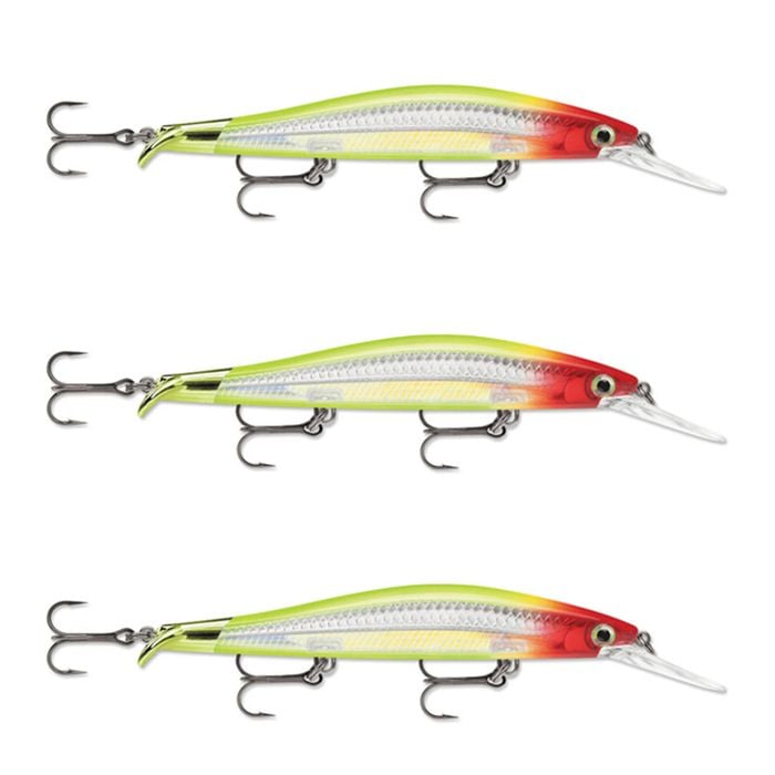3x Rapala 12cm RipStop Shallow Jerkbait Hard Body Fishing Lures - Clown