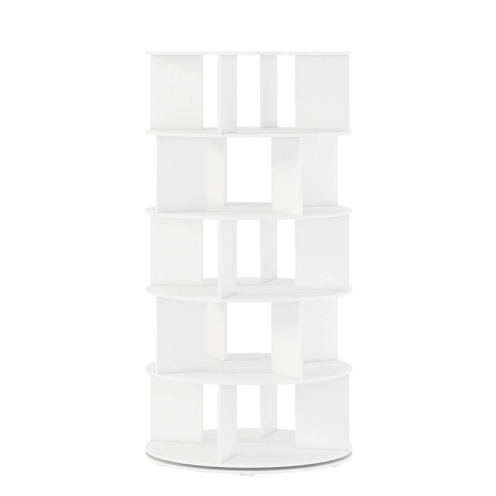Advwin 5 Tier Rotating Shoe Rack Tower Revolving 360 Shoe Storage Bag Display Stand Handbag Organizer