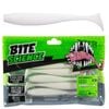 5 Pack of 5 Inch Bite Science Kick Minnow Soft Plastic Lures - Glow White