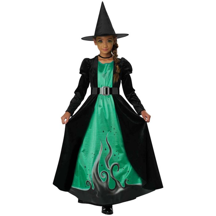 Marvelous Witch Green Fairytale Halloween Book Week Child Girls Costume L