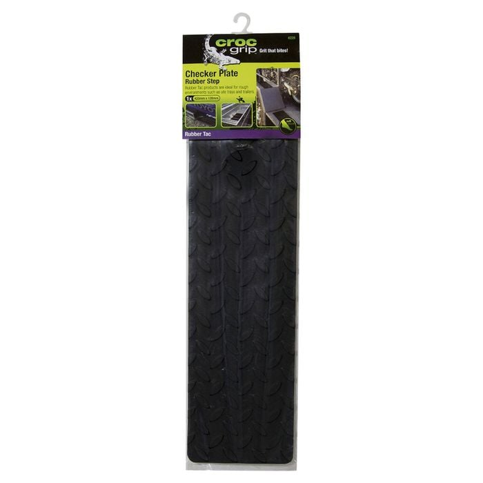 Croc Grip 420mm x 120mm Checker Plate Rubber Step