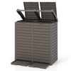 Costway 235L Dual Waste Basket Waterproof Flip Lid Trash Can