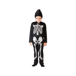 More Than Party Skeleton Jumpsuit Kids Halloween Costume w/Headpiece 6-9y