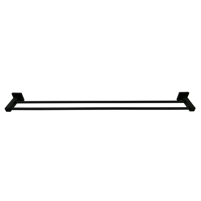 Barelli Piazza 900mm Matte Black Double Towel Rail - 900mm