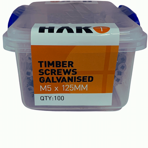 Tox Fasteners M5 x 125mm Galvanised Hako Washer Polystyrene Eps Screw - 100 Box