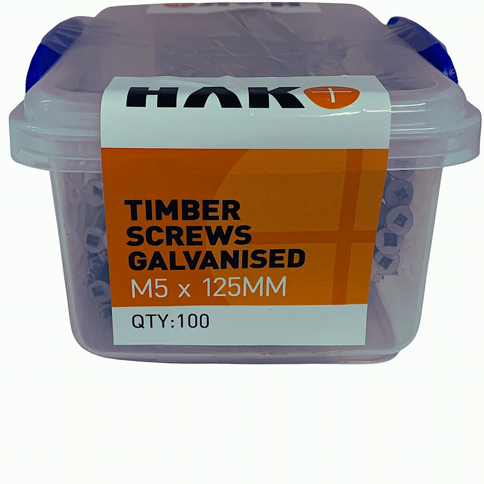 Tox Fasteners M5 x 125mm Galvanised Hako Washer Polystyrene Eps Screw - 100 Box