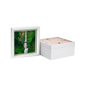 Nicola Spring 10" x 10" White 3D Box Photo Frames - 8" x 8" Mount - Pack of 5