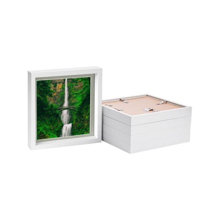 Nicola Spring 10" x 10" White 3D Box Photo Frames - 8" x 8" Mount - Pack of 5