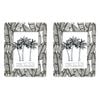 2PK LVD Mono Leaves Ceramic/MDF/Glass 5x7" Photo Frame Display