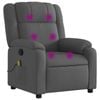 vidaXL Massage Recliner Chair Reclining Armchair Single Sofa Dark Grey Fabric