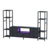 Ufurniture 185cm Led Tv Unit Cabinet W/ Bookshelf & Drawer Entertainment Center Center W/ Charging Station Black