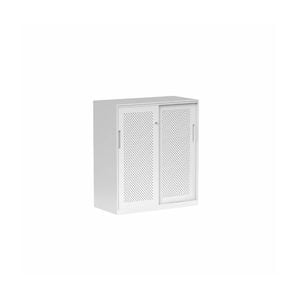 Olg Tempo Sliding Door Credenza Narrow White W900mm X D450mm X H1020mm