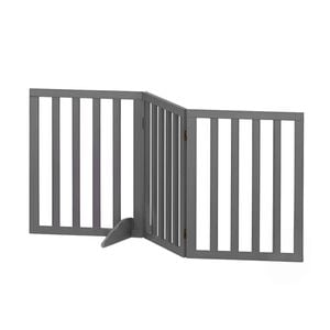 i.Pet Dog Gate Playpen Enclosure 3 Panels Pet Door Fence Wooden Play Pen Stair