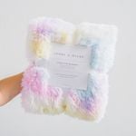 Rainbow Tie Dye Shaggy Fur Unicorn Blanket