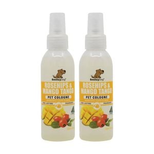 2PK Smiley Dog Pet Grooming Cologne Spray Bottle 125ml Rosehips & Mango