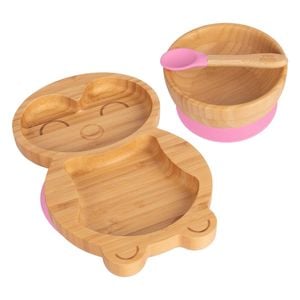 Tiny Dining 3pc Bamboo Penguin Baby Feeding Set with Suction Cup