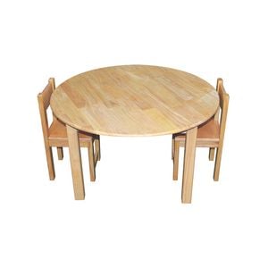 Rubberwood Round Table 90cm & 2 Standard Chairs