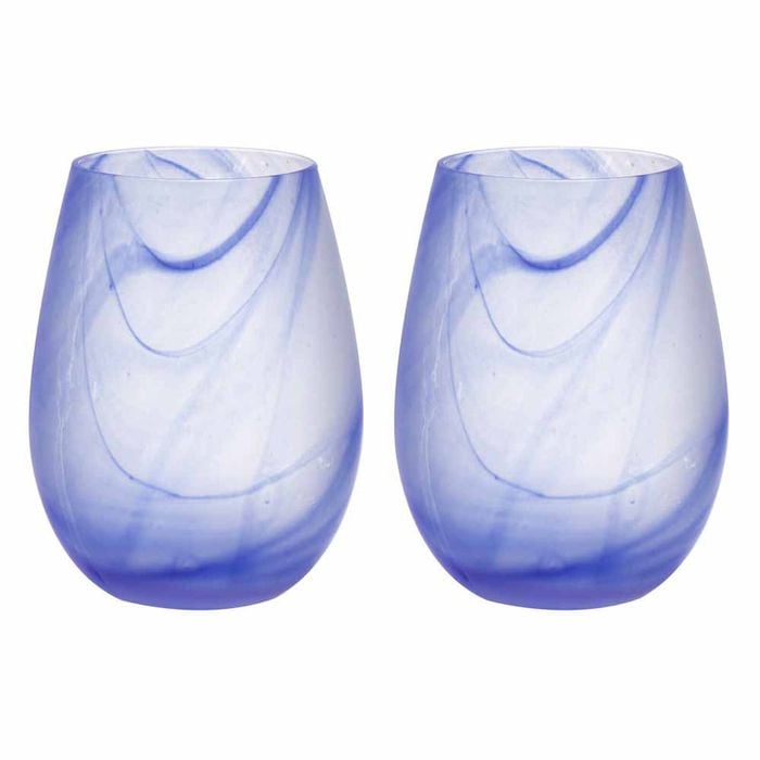 Tempa Skylar Set of 2 Stemless Glasses - Ocean