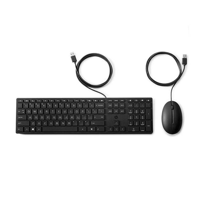 Hp Keyboard And Mouse Wired Slim 9sr36aa Full Sized Keyboard Usb Connection
