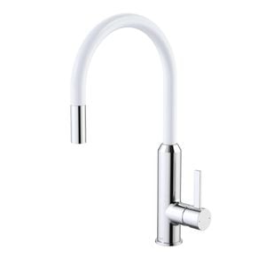 Dorf    White Lead Free Vixen Retractable Sink Mixer