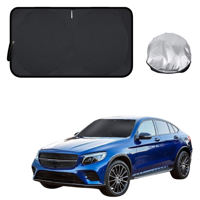 Front Windscreen Sun Shade for Mercedes-Benz GLC 2015 - 2022 Coupe (C253) - Standard 150 x 85 cm - Black