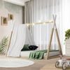 Oikiture Wooden Bed Frame Single Timber Teepee House Base Platform