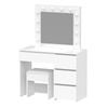Ufurniture Dressing Table Set 12 LED Adjustable Bulb White