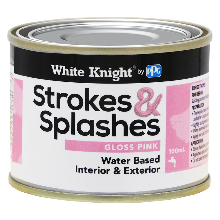 White Knight 100ml Pink Gloss Strokes And Splashes Paint