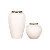 SOGA Home & Living Bundle – Plain White Ceramic Flower Vases for Elegant Living Room Decor