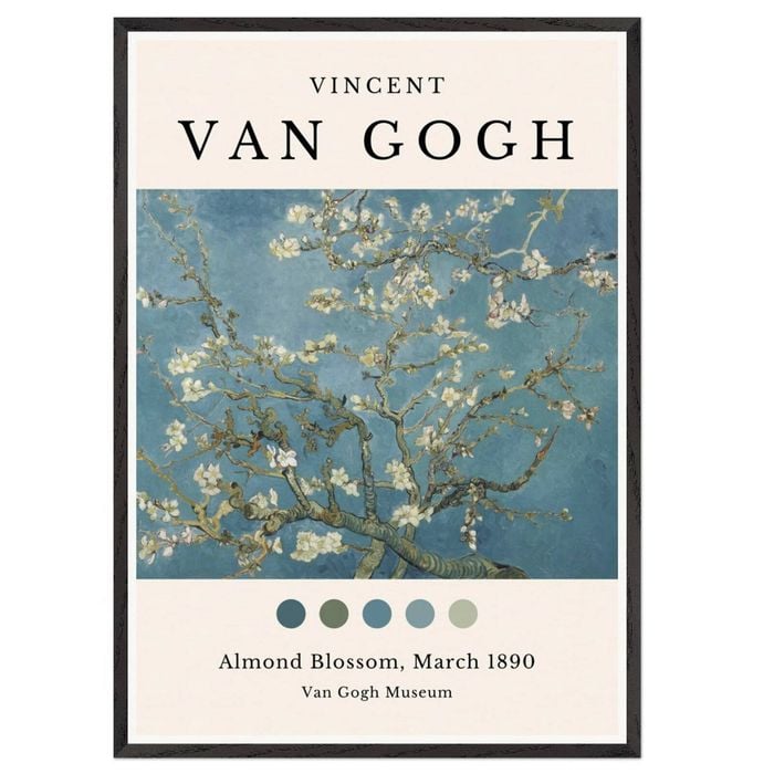 Galrie Van Gogh's Almond Blossom Art Print Stunning Post-Impressionist Masterpiece, Black Frame, A0 84 x 119cm (33 x 47inch)