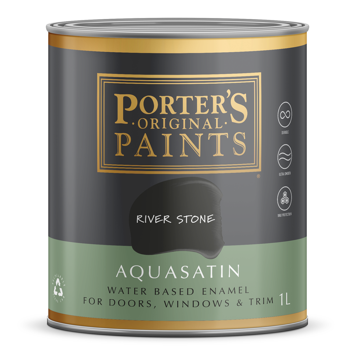 Porter's 1L Aquasatin Enamel River Stone Washable Paint