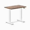 Desky Dual Mini Natural Walnut Hardwood Sit to Stand Desk 800x500mm White Frame