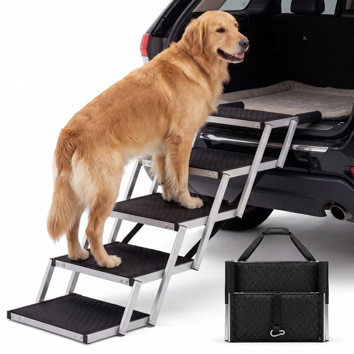 Advwin Pet Stairs For Cars Non-slip Foldable Dog Ramp
