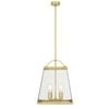 Telbix Colair Modern Pendant Hanging Lamp Light Glass Solid Brass Brass Clear Matte