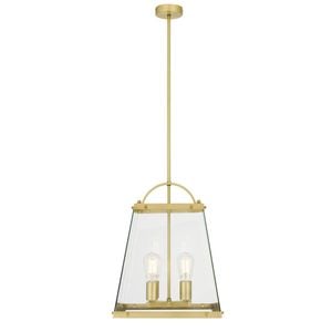 Telbix Colair Modern Pendant Hanging Lamp Light Glass Solid Brass Brass Clear Matte