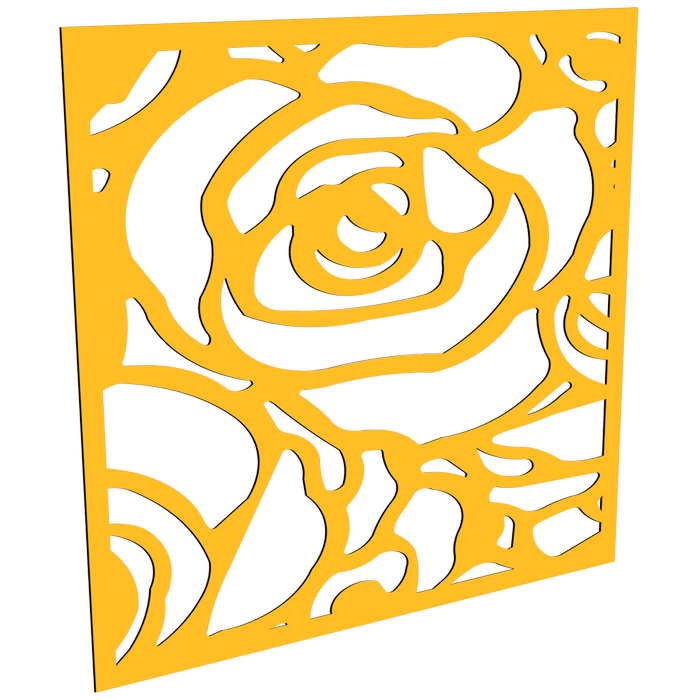 ProtectorAl 300-1200w x 300-1200h Dark Yellow/Gloss White Roses Unframed Composite Deco Panel