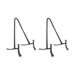 2pk Lvd Medium Handcrafted Black Metal Plate Stand Accessory 19x11.75x11.5cm