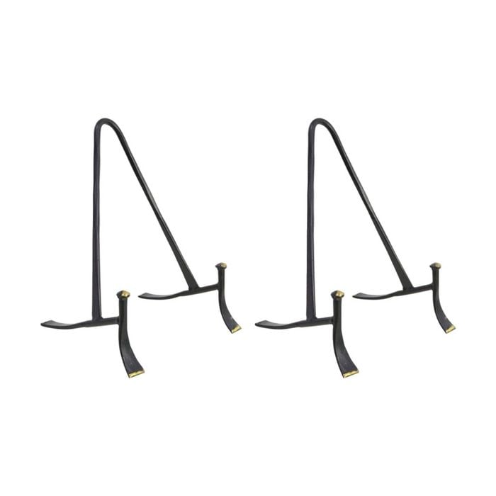 2pk Lvd Medium Handcrafted Black Metal Plate Stand Accessory 19x11.75x11.5cm