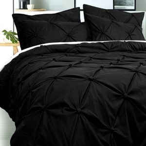 Bloomington Puffy Quilt Cover Set Black Super King