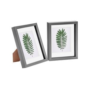 Nicola Spring Acrylic 3D Box Photo Frames with 5" x 7" Mounts - 8" x 10"  - Grey - Pack of 2
