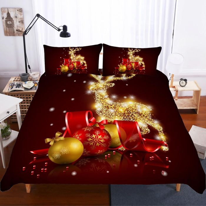 3D Christmas Gift Reindeer Quilt Cover Set Bedding Set Pillowcases 38