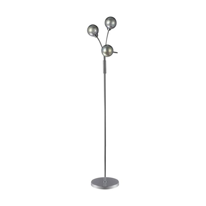 Lexi Lighting Candice Floor Lamp Chrome Metal Glass 145cm 3 G9 Bulbs