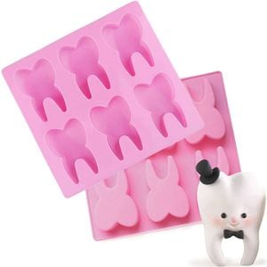 Catzon 2 Pcs Funny Tooth Silicone Mold for Ice Chocolate Soap Making