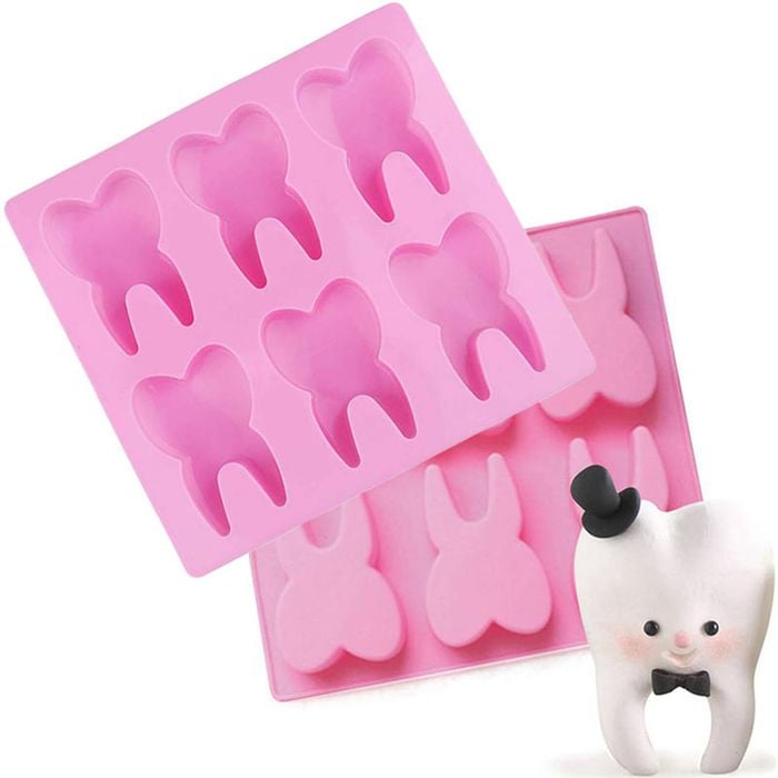 Catzon 2 Pcs Funny Tooth Silicone Mold for Ice Chocolate Soap Making