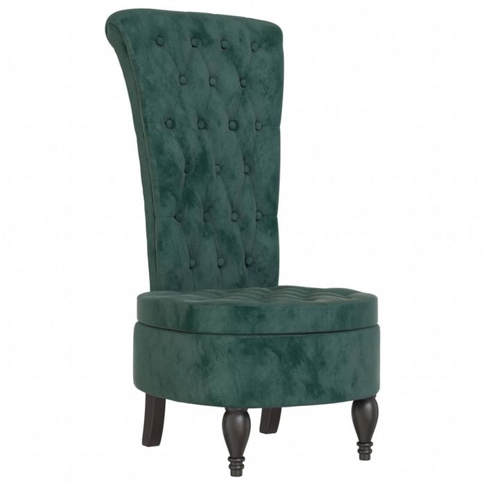 vidaXL High Back Chair Sofa Chair Side Chair Dark Green Velvet Button Design
