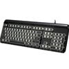 Mechanical Gaming Keyboard LED Backlit Linear Blue Switch - Black