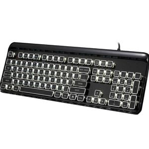 Mechanical Gaming Keyboard LED Backlit Linear Blue Switch - Black