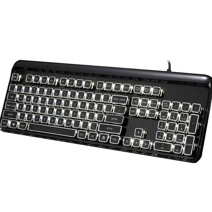 Mechanical Gaming Keyboard LED Backlit Linear Blue Switch - Black