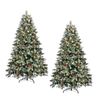 Tinseltown 2PCS LED Christmas Tree 2.1M 7FT Xmas Decorations w/ Ornaments 1210 Tips